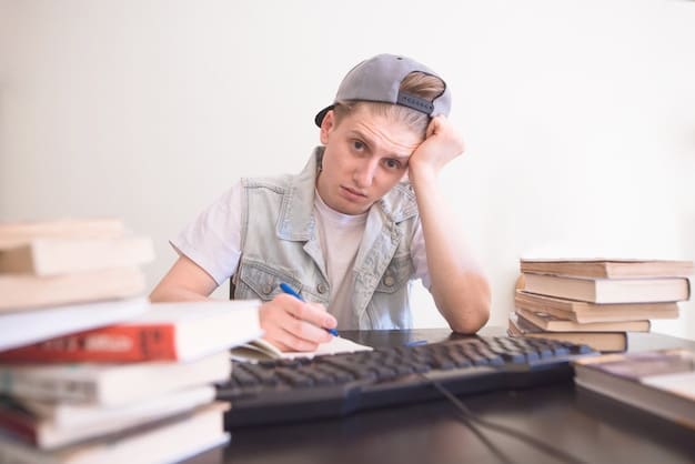 A student looking frustrated while trying to learn a complex concept using a method that does not align with their perceived 