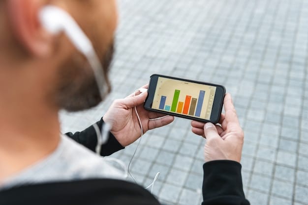 A person using a memory training app on their smartphone, with a graph showing their progress and improvement over time.