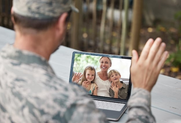 A veteran confidently raising their hand during a virtual classroom session, demonstrating active participation and engagement in online learning. The setting is professional and encourages interaction.