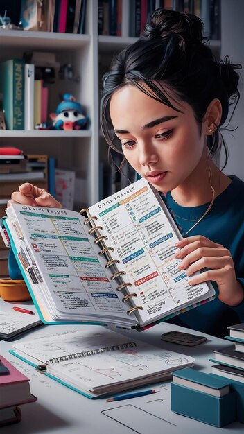 A student looking at a long-term academic planner, highlighting consistent study habits and review sessions over several months.